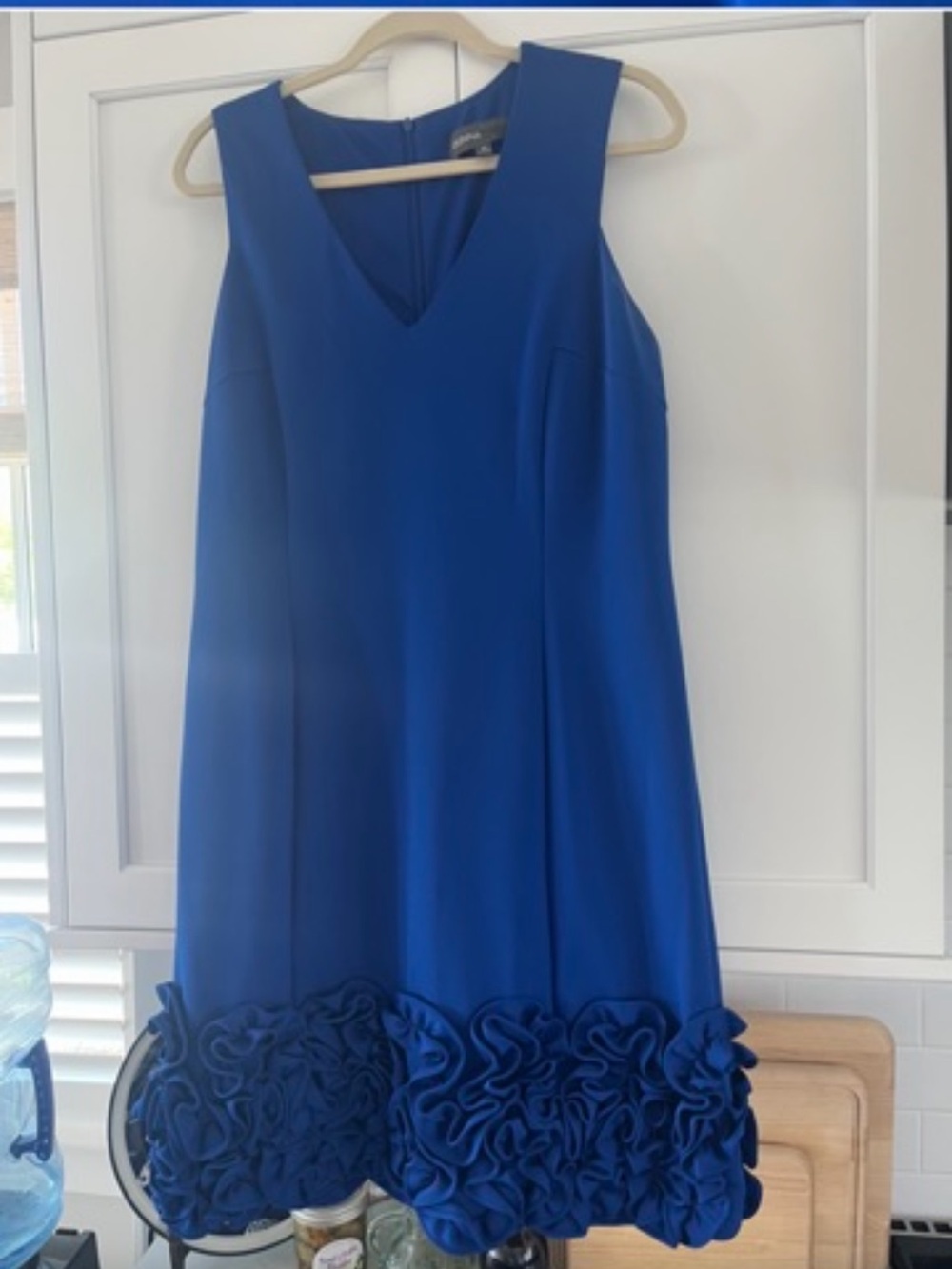 Women's Royal Blue Sleeveless Dress with Sculpted Hem